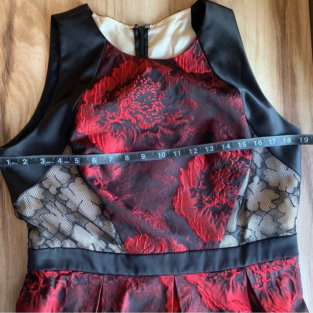 Carmen Marc Valvo Womens Dress Wedding Guest Sleeveless Floral Lace A-Line 12 XL - Picture 14 of 16